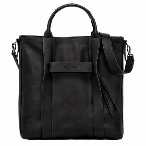 Black Longchamp 3D L Tote bag - Leather UK | 20052HCV001-