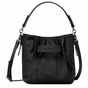 Black Longchamp 3D S Crossbody bag - Leather UK | 10215HCV001