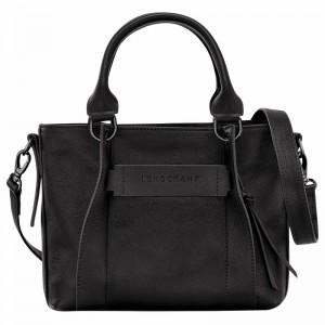 Black Longchamp 3D S Handbag - Leather UK | 10197HCV001