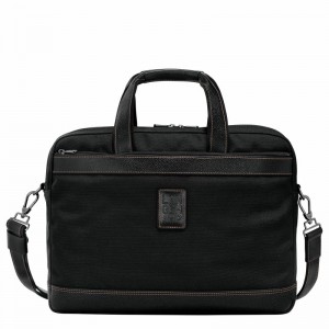 Black Longchamp Boxford L Briefcase - Recycled canvas UK | L1487080001