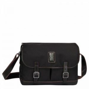 Black Longchamp Boxford L Crossbody bag - Recycled canvas UK | L2824080001