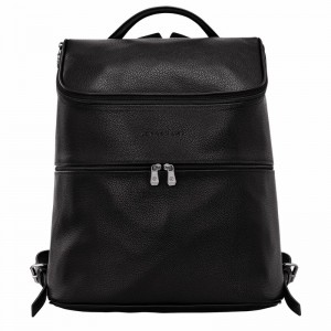 Black Longchamp Le FOULONNÉ Backpack - Leather UK | L1617021047