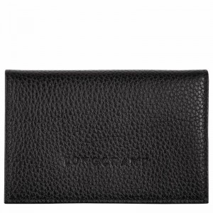 Black Longchamp Le FOULONNÉ Card holder - Leather UK | L3243021001-