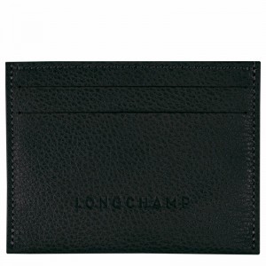 Black Longchamp Le FOULONNÉ Cardholder - Leather UK | L3218021001-