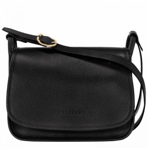 Black Longchamp Le FOULONNÉ M Crossbody bag - Leather UK | 10135021001