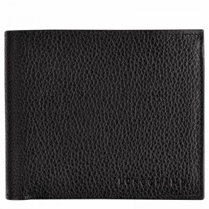 Black Longchamp Le FOULONNÉ Wallet - Leather UK | L3508021047-