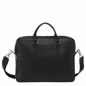 Black Longchamp Le FOULONNÉ XS Briefcase - Leather UK | L2121021047