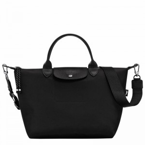 Black Longchamp Le Pliage Energy L Handbag - Recycled canvas UK | L1515HSR001