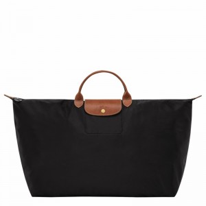 Black Longchamp Le Pliage Original M Travel bag - Recycled canvas UK | L1625089001-