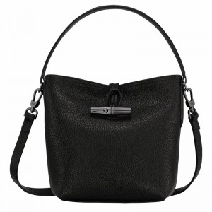 Black Longchamp Le Roseau Essential XS Bucket bag - Leather UK | 10159968001