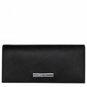 Black Longchamp Le Roseau Flap wallet - Leather UK | L3044HFP001