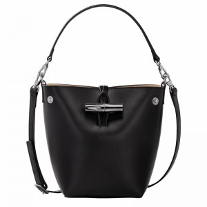 Black Longchamp Le Roseau XS Bucket bag - Leather UK | 10229HCL001