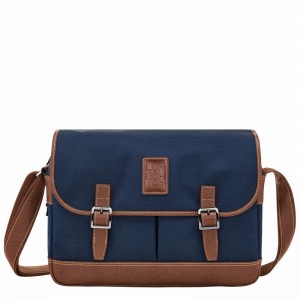 Blue Longchamp Boxford L Crossbody bag - Recycled canvas UK | L2824080127