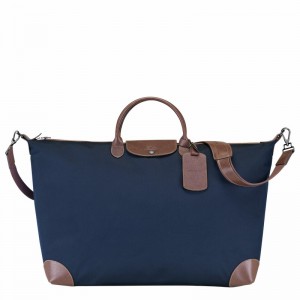 Blue Longchamp Boxford M Travel bag - Recycled canvas UK | L1625080127-