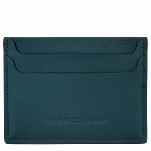 Blue Longchamp Le FOULONNÉ Card holder - Leather UK | L3218HFI806