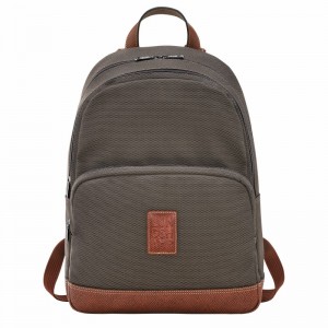 Brown Longchamp Boxford Backpack - Recycled canvas UK | L1475080042