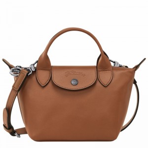 Brown Longchamp Le Pliage Xtra XS Handbag - Leather UK | L1500987504