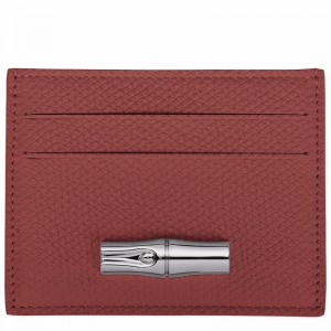 Brown Longchamp Le Roseau Card holder - Leather UK | L3218HFP404