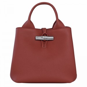 Brown Longchamp Le Roseau S Handbag - Leather UK | 10273HFP404