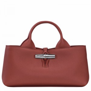 Brown Longchamp Le Roseau S Handbag - Leather UK | 10280HFP404