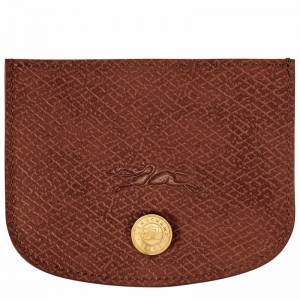 Brown Longchamp ÉPURE Card holder - Leather UK | 30031HYZ035-