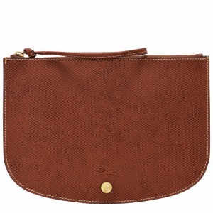 Brown Longchamp ÉPURE Pouch - Leather UK | 10250HYZ035