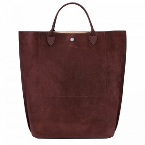 Burgundy Longchamp Cabas M Tote bag - Leather UK | 10277HFO009