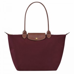 Burgundy Longchamp Le Pliage Original L Tote bag - Recycled canvas UK | L1899089P87