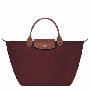 Burgundy Longchamp Le Pliage Original M Handbag - Recycled canvas UK | L1623089P87