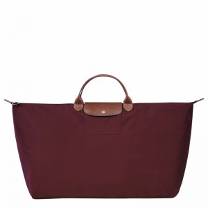 Burgundy Longchamp Le Pliage Original M Travel bag - Recycled canvas UK | L1625089P87