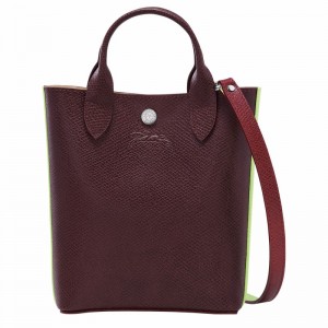 Burgundy Longchamp ÉPURE XS Tote bag - Leather UK | 10269HFH009