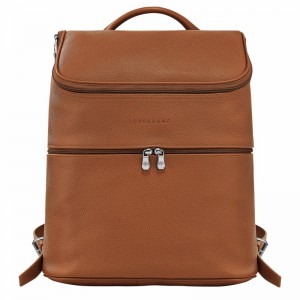 Caramel Longchamp Le FOULONNÉ Backpack - Leather UK | L1617021F72