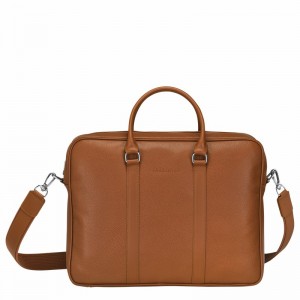 Caramel Longchamp Le FOULONNÉ M Briefcase - Leather UK | L2123021F72-