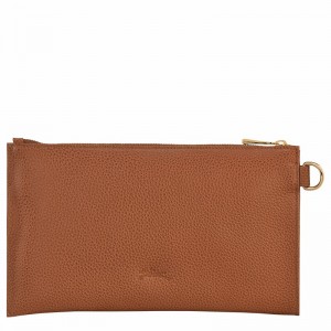 Caramel Longchamp Le FOULONNÉ Pouch - Leather UK | L2541021121-