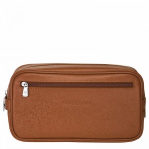 Caramel Longchamp Le FOULONNÉ Toiletry case - Leather UK | L1034021F72-