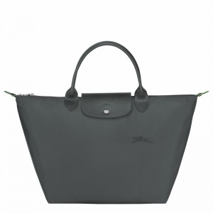 Deep Grey Longchamp Le Pliage Green M Handbag - Recycled canvas UK | L1623919P66