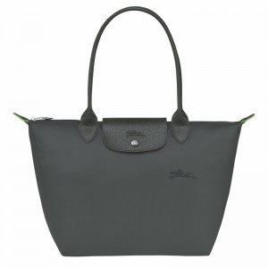 Deep Grey Longchamp Le Pliage Green M Tote bag - Recycled canvas UK | L2605919P66