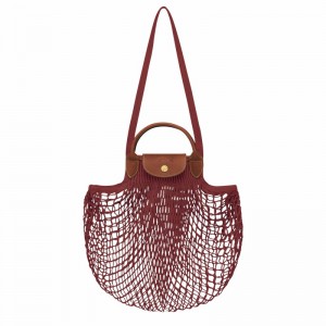 Fuchsia Longchamp Le Pliage Filet L Mesh bag - Canvas UK | 10121HVH204