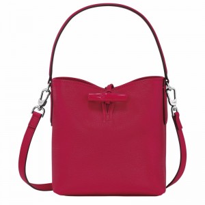 Fuchsia Longchamp Le Roseau XS Bucket bag - Leather UK | 10159HECJ13