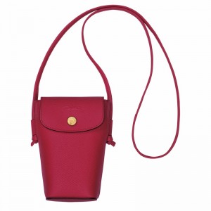 Fuchsia Longchamp ÉPURE Phone case with leather lace - Leather UK | 34193HYZJ13-