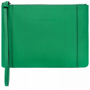 Green Longchamp 3D Pouch - Leather UK | 30032HCV129-