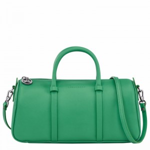 Green Longchamp Daylong M Handbag - Leather UK | 10271HFK129