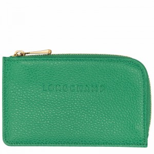 Green Longchamp Le FOULONNÉ Card holder - Leather UK | 30036021129-