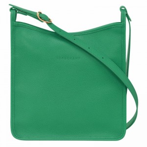 Green Longchamp Le FOULONNÉ M Crossbody bag - Leather UK | 10140021129