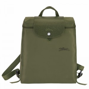 Green Longchamp Le Pliage Green M Backpack - Recycled canvas UK | L1699919479-