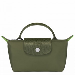 Green Longchamp Le Pliage Green Pouch with handle - Recycled canvas UK | 34175919479-