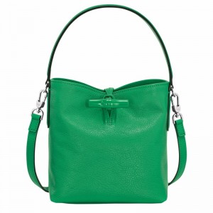 Green Longchamp Le Roseau XS Bucket bag - Leather UK | 10159HEC129