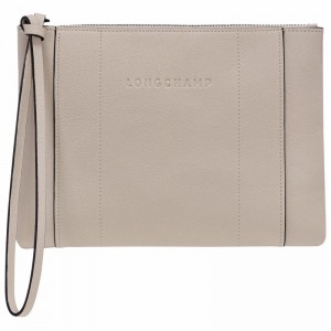 Grey Longchamp 3D Pouch - Leather UK | 30032HCV299