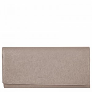 Grey Longchamp Le FOULONNÉ Continental wallet - Leather UK | L3044021P55