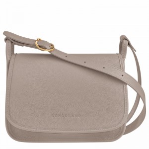 Grey Longchamp Le FOULONNÉ M Crossbody bag - Leather UK | 10135021P55